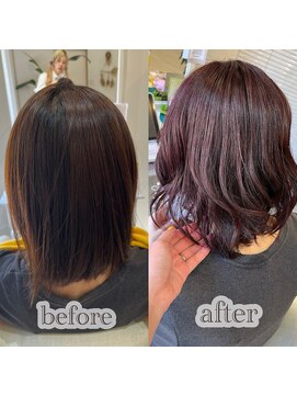 ミディアム　pピンクブラウンカラー