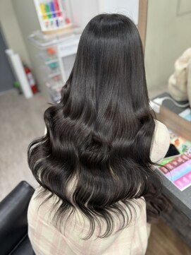 ラピス 横浜(Lapis) ダークブラウンブリーチカラー髪質改善シールエクステ