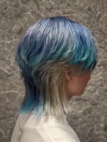 メンズサロン ガウディ 三宮店(men's salon Gaudi)&nbsp;メンズロングウルフカット×ブリーチハイトーンデザインカラー