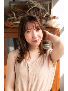 エラマ ヘアメゾン(elama hair maison) 【elama】大人セミロング＋シースルーバング