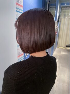 コワファースト 大分(COIFF1RST) 暗髪！パープルグレージュカラー♪ぱつっとボブ