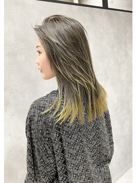 トマト(TOMTO) 【HOSSY】デザインカラー_裾カラー☆ハイトーン_イエロー