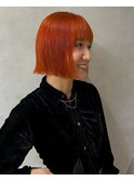 オレンジカラー/ハイトーンカラー/ダブルカラー/暖色カラー/20代