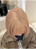 8724渋谷ブロンドホワトアッシュハイトーンカラーボブ韓国ヘア