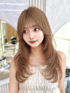 アフロートリノ(AFLOAT Leino) レイヤーカット ロングヘア 顔まわりカット 韓国ヘア