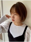 小顔カット　ふんわりレイヤーボブ　内巻き　マロンブラウン3