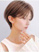 say.ショートボブひし形ショートハイライトヘーゼルグレージュ