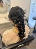 ふあふあ ツイン 編みおろし ポニーテール アレンジ 表参道