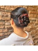 訪問着御着付けミドルシニヨン