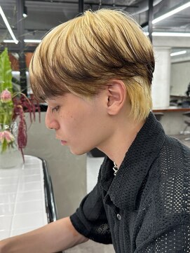 ニコトウキョウ 新宿(nico TOKYO) メンズセンターパートウルフセンターパートニュアンスパーマ襟足