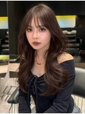 ハッシュカット 顔周り オリーブ