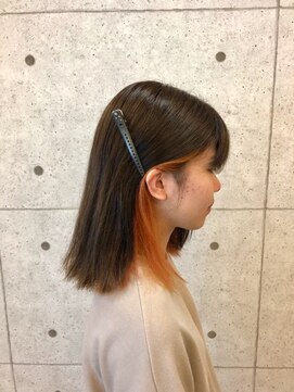 ヘア デザイン ビーチ(Hair Design Beach) 【Beach】　インナーカラー×バレンシアオレンジ