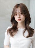 大人かわいい/韓国風くびれヘア/マロンベージュ/20代30代