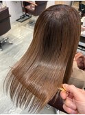 ツヤ髪になる髪質改善＿チョコブラウン＿ミディアム［東陽町］