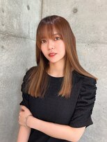 ロンドメリア 天神大名店(Lond Melia)&nbsp;★グレージュカラー斜めバングデザインカラーシルキー ベージュ