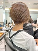 ショートボブ髪型30代40代50代前髪あり前髪なし面長丸顔【荒牧】