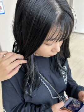 アチーブ ヘア デザイン(achieve hair design) イヤリングカラー×アッシュグレー×暗髪ダークトーン
