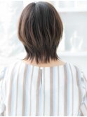 ★グレーベージュ大人美人ひし形ボブウルフカット30代40代★10!