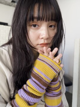 ディッセンバー 神宮前(December) グレージュアッシュ/ぱっつん前髪/ワイドバング