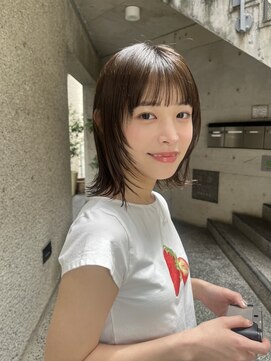 メゾンアクア 表参道(Maison ACQUA) 切りっぱなしボブナチュラルボブミディアム前髪縮毛矯正表参道