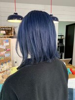 ワンバイワンヘアーツー(OnexOne HAIR2) 切りっぱなしミディアム/ネイビー/ネイビーブルー