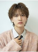 シースルーパーマフェザーパーマ黒髪韓国マッシュツーブロック