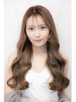 クシュ 本川越店(kusyu...)&nbsp;くびれヘア韓国風巻きアプリコットオレンジ夏ハイライトカラー