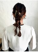 ツイン編み下ろしヘアセット(ミディアム)