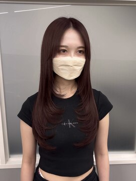 レノ(RENO) ロングの顔周りレイヤー/ザクザク