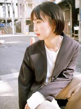 ジーテ(gite) ミニボブ×アプリコットオレンジ　「横浜/髪質改善/縮毛矯正」