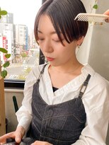 ハンサムショート 前髪なし ウェット 大人 ショート ボブ
