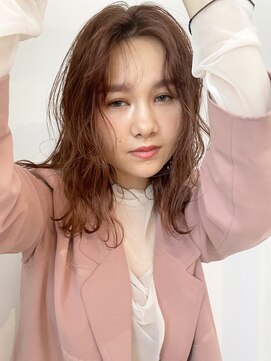 アイティーバイアルバム 八王子店(IT by ALBUM) スモーキーピンクアッシュ_外ハネボブセクションカラー_49118