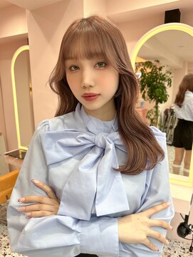 ボタン シブヤ(VOTAN SHIBUYA) 韓国ヘア/ヨシンモリ/くびれヘア/ピンクベージュ/前髪カット