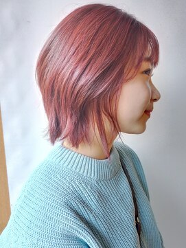 モリオフロムロンドン 原宿本店(morio from London) 【morio原宿】チェリーレッドカラー　ウルフショート