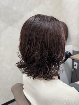 テーラヘアー 四街道店(TELA HAIR) コテ巻き風デジパ×レッドブラウン【TELAHAIR四街道】