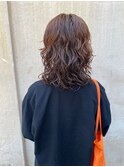 デザインカラーレイヤーカットウェットヘア夏オリーブベージュ