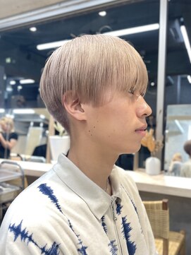 サンクプロジェクト(cinq PROJECT) 韓国風メンズメルクティーベージュダブルカラーハイトーンカラー