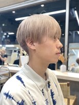 サンクプロジェクト(cinq PROJECT) 韓国風メンズメルクティーベージュダブルカラーハイトーンカラー