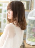 ハイライトカラーくせ毛風小顔エアリーミディh4上尾20代30代40代