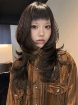 ディーン 名駅店(DEAN) レイヤーカット/ダークブラウン/グレージュ/前髪カット/名古屋