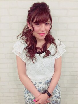 マナ(mana) 編み込みハーフアップ巻き下ろし