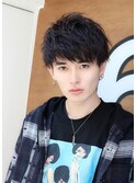 流れる毛束感 サイドパートマッシュ 新大学生 社会人 黒髪
