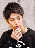 ツーブロック　アップバングショート