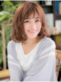 大人かわいいフェザーバングくせ毛風ミディa志木20代30代40代