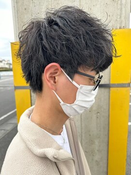 ニアウ 太田店(Niau) ツイストスパイラルパーママッシュメンズパーマ波巻きパーマ