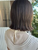 モニカ ヘアー(monica Hair) 切りっぱなしボブ 骨格カット 外ハネ アッシュブラウン 20代