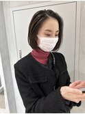 YOKE 大人ボブタイトボブ前髪なしハイライトアッシュグレージュ