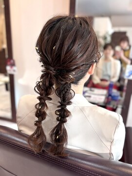 ルセ イノベーション 白岡本店(Ruse innovation) 【1月】ツインポニー 結婚式ヘアセット