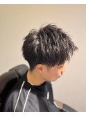 ツーブロックショートアップバング