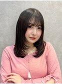 くびれヘア/アプリコットオレンジ/髪質改善/縮毛矯正/前髪/銀座